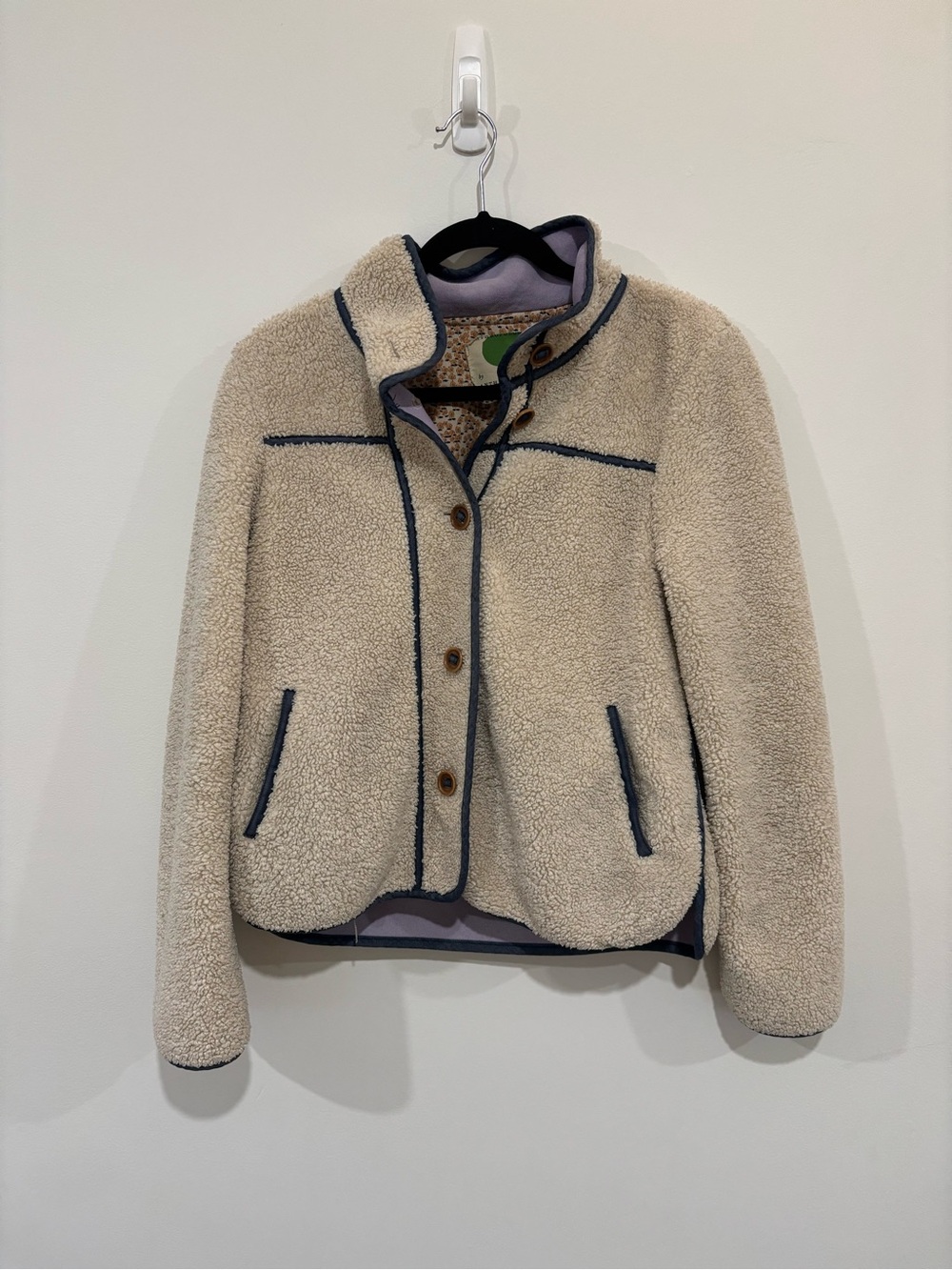 Anthropologie Piped Sherpa Teddy Jacket